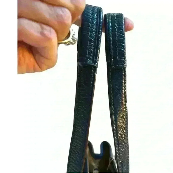 Coach Penelope Khaki with Blue Hand Bag. Pre-Loved. - Picture 7 of 8